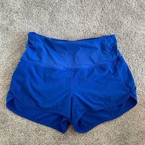 Lululemon speed up short, size 4! Blue!